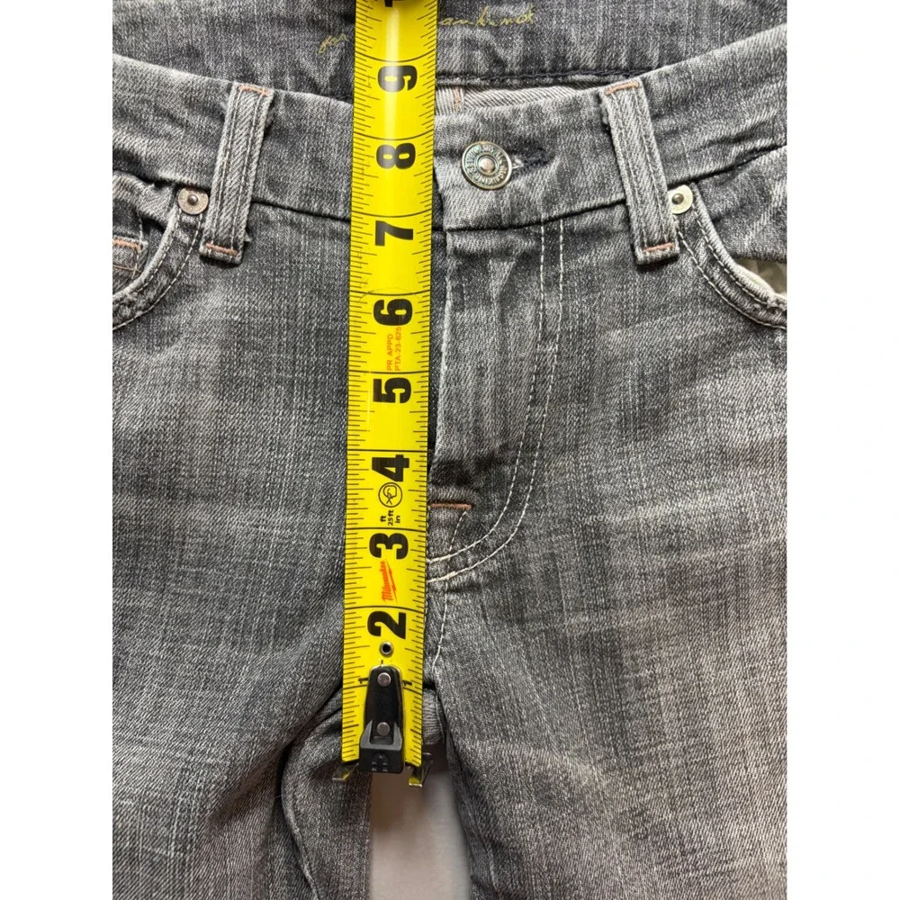 7 For All Mankind Jeans Womens 29 Gray A Pocket Flare Distressed Low Rise Denim